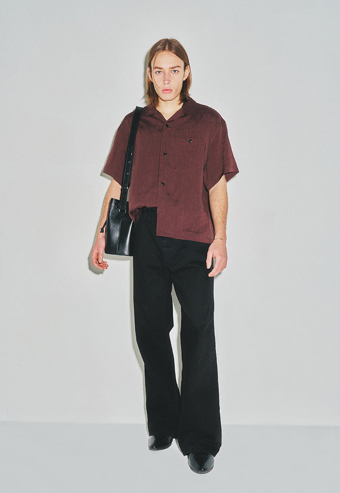 Tonywack - Cozy Linen Viscose Cuban-Collar Shirt (Penny Brown) product image 3 | TRAB K-Fashion Australia