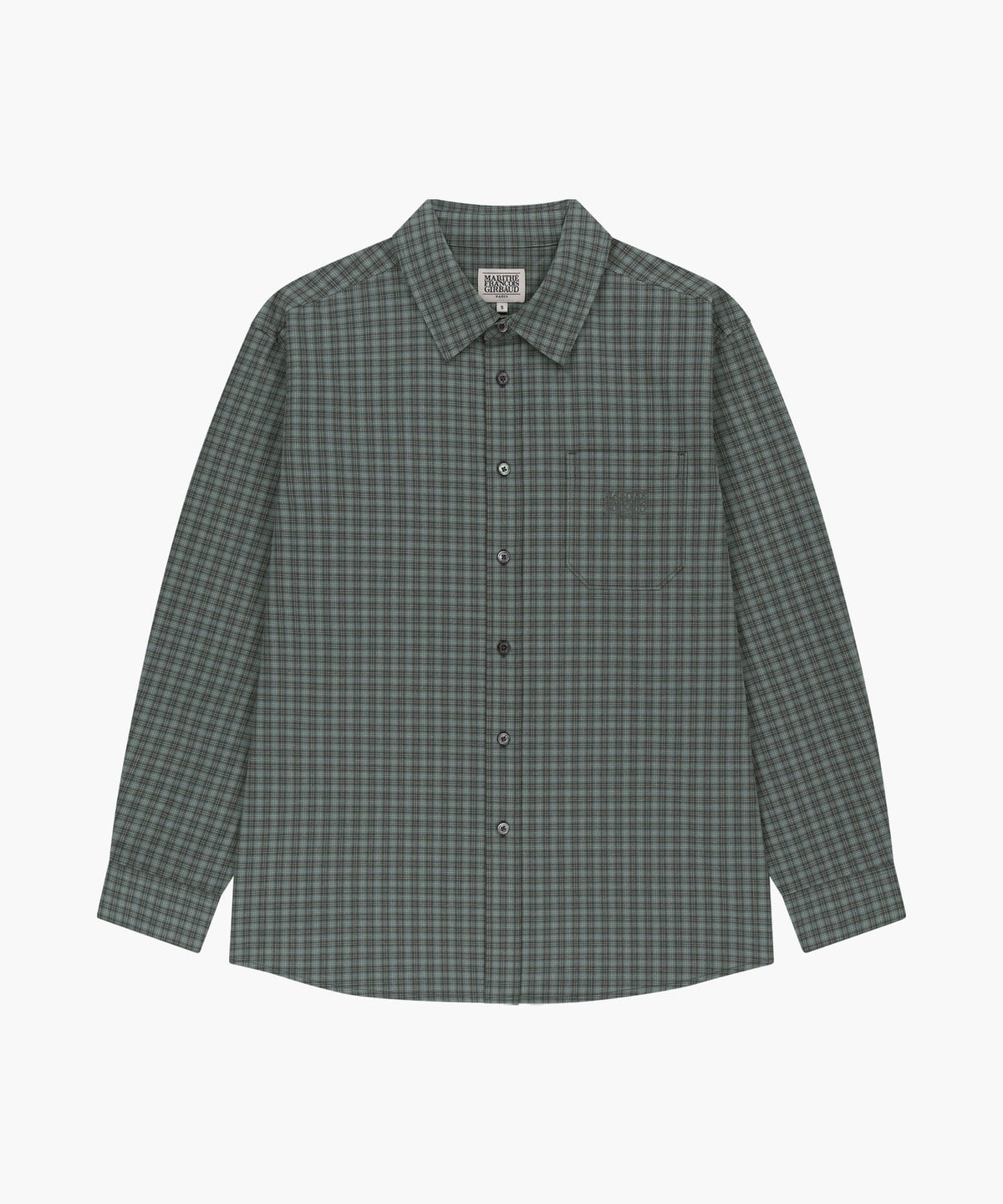 Marithe & Francois Girbaud - Micro Classic Logo Oversized Check Shirt (Gray) product image 5 | TRAB K-Fashion Australia