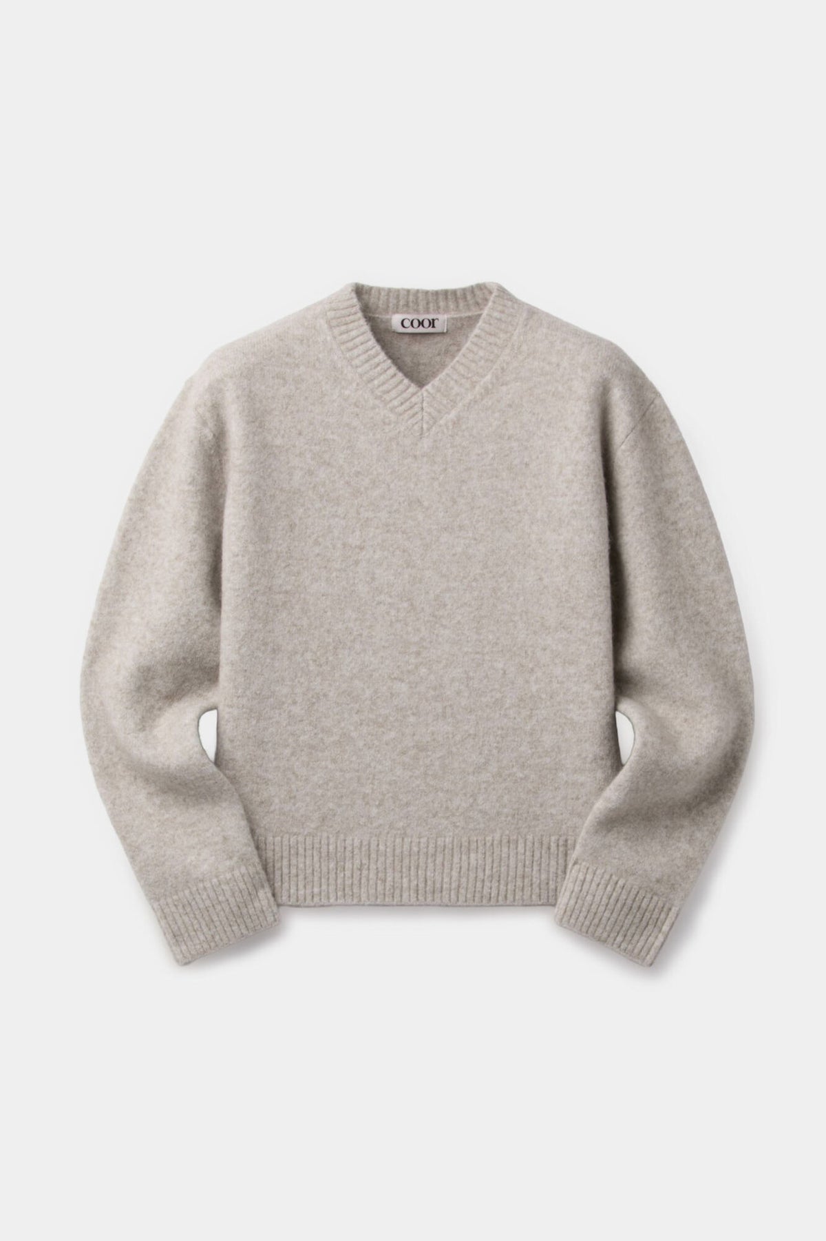 Coor - Wool Blend Hairy V-Neck Sweater (Ivory) product image 1 | TRAB K-Fashion Australia