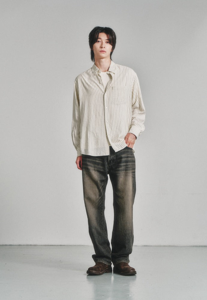 Art if acts - Selvedge 5P Denim Pants (Vintage Black) product image 1 | TRAB K-Fashion Australia