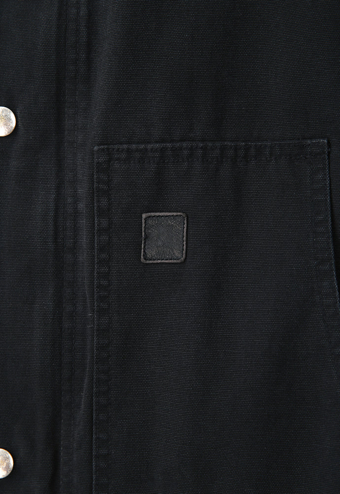 Tonywack - Leather Collar Garment-Washed Chore Jacket (Faded Black) product image 11 | TRAB K-Fashion Australia