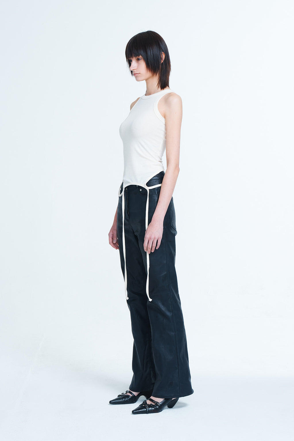Deinet - Coated Span Trousers (Black) product image 2 | TRAB K-Fashion Australia