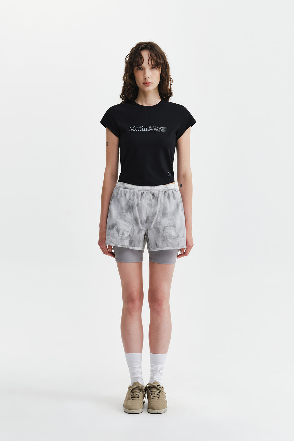 Matin Kim - Matin Pace Motion Shorts (Light Grey) product image 10 | TRAB K-Fashion Australia