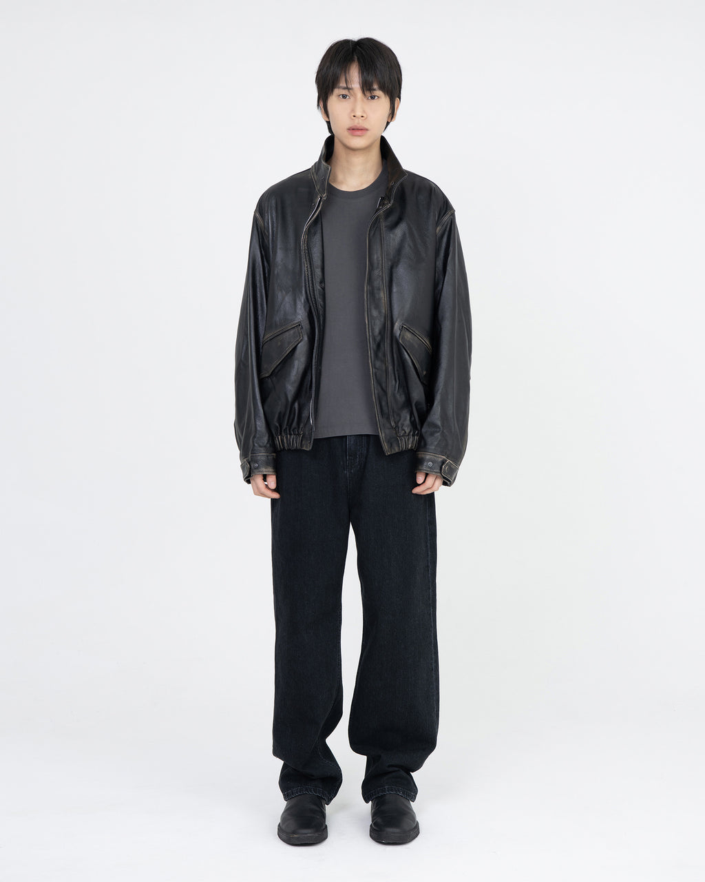Brownyard - Leather Field Jacket (Black) product image 1 | TRAB K-Fashion Australia