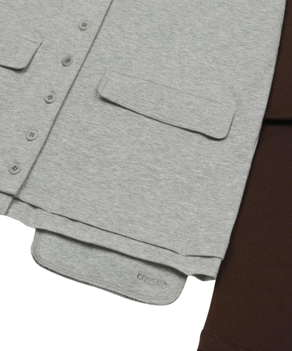 Coyseio - Button-Up Deep Neck Cardigan (Melange Grey) product image 13 | TRAB K-Fashion Australia