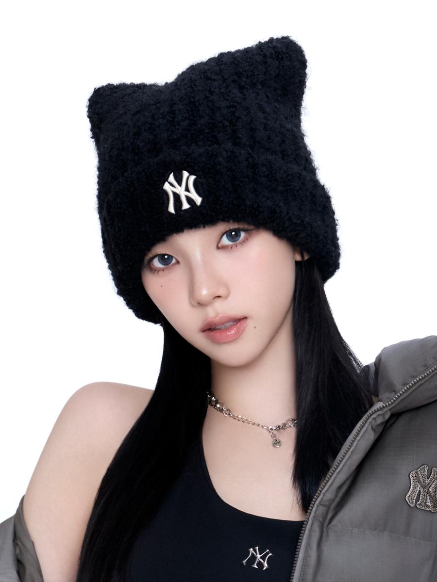 MLB Korea - Plush Meow Beanie New York Yankees (Black) product image 1 | TRAB K-Fashion Australia