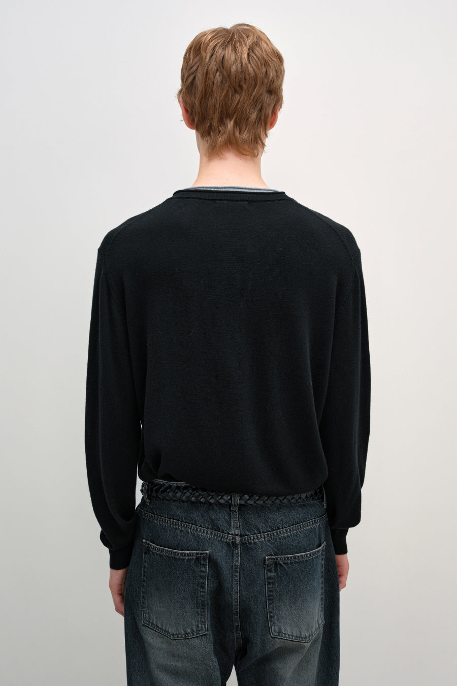 Insilence - Double-layered V-neck Knit (Black) product image 6 | TRAB K-Fashion Australia