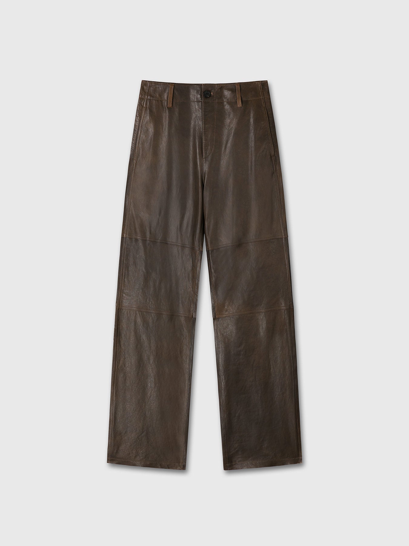 Tonywack - Vegetable Tanned Leather Rounded Leg Pants (Brown) product image 8 | TRAB K-Fashion Australia