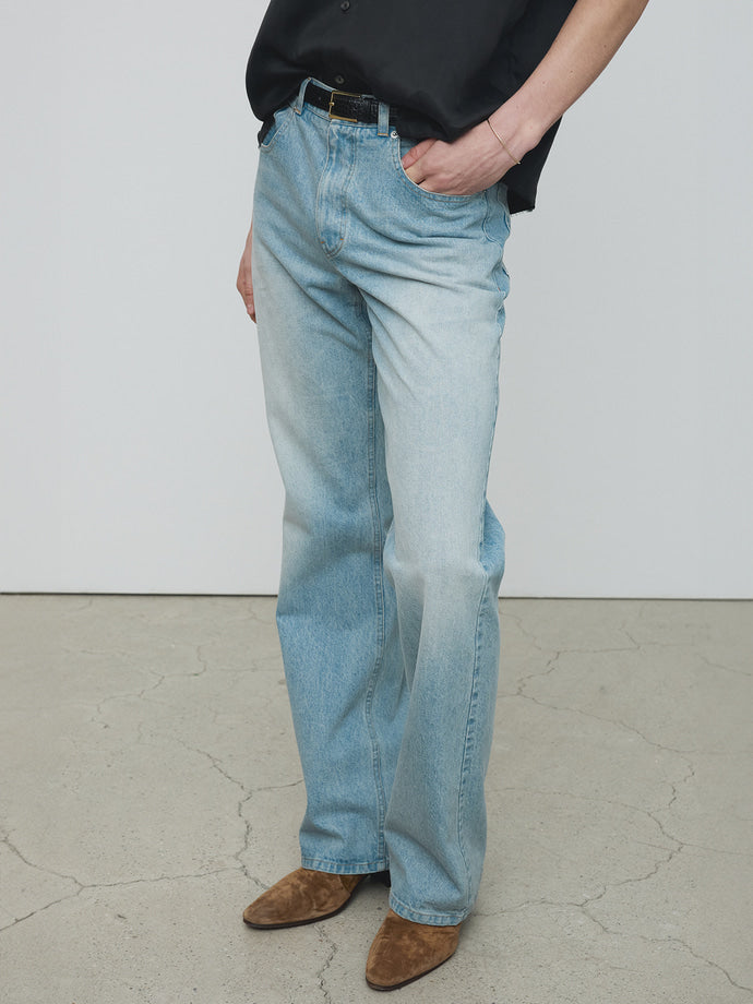 Tonywack - Flared Leg Denim Jeans (Washed Light Blue) product image 3 | TRAB K-Fashion Australia