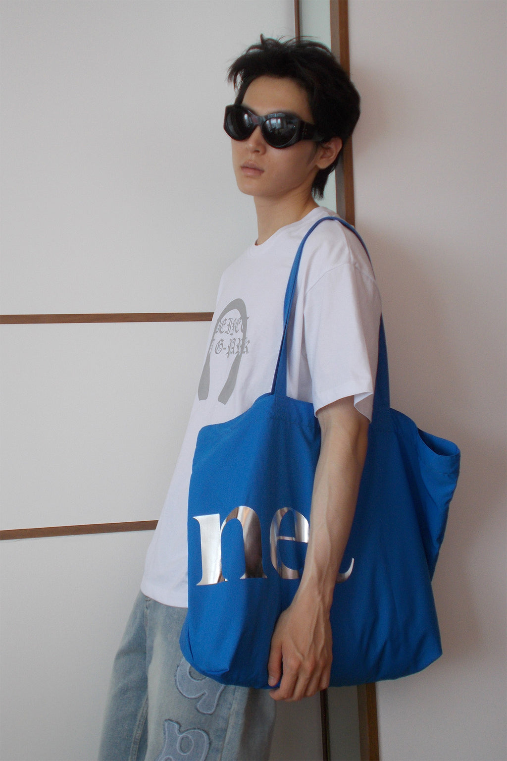 Deinet - Point Logo Shoulder Big Bag (Blue) product image 5 | TRAB K-Fashion Australia