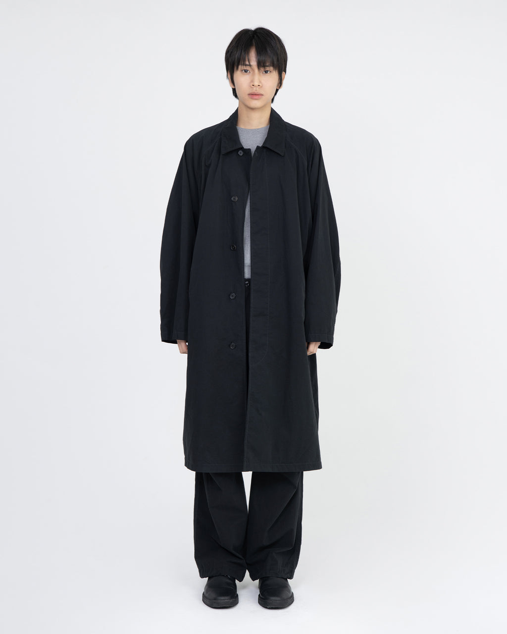 Brownyard - Washed Balmacaan Coat (Black) product image 1 | TRAB K-Fashion Australia