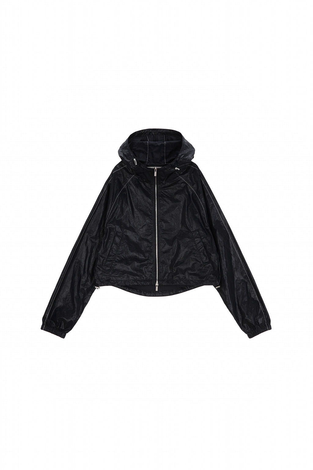 Matin Kim - Matin Crop Hoody Coating Jumper (Black) product image 2 | TRAB K-Fashion Australia