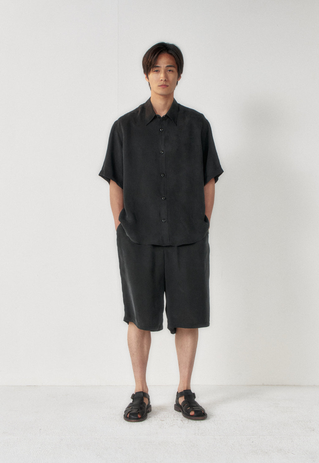 Art if acts - Cupro Camp Shirt (Black) product image 2 | TRAB K-Fashion Australia
