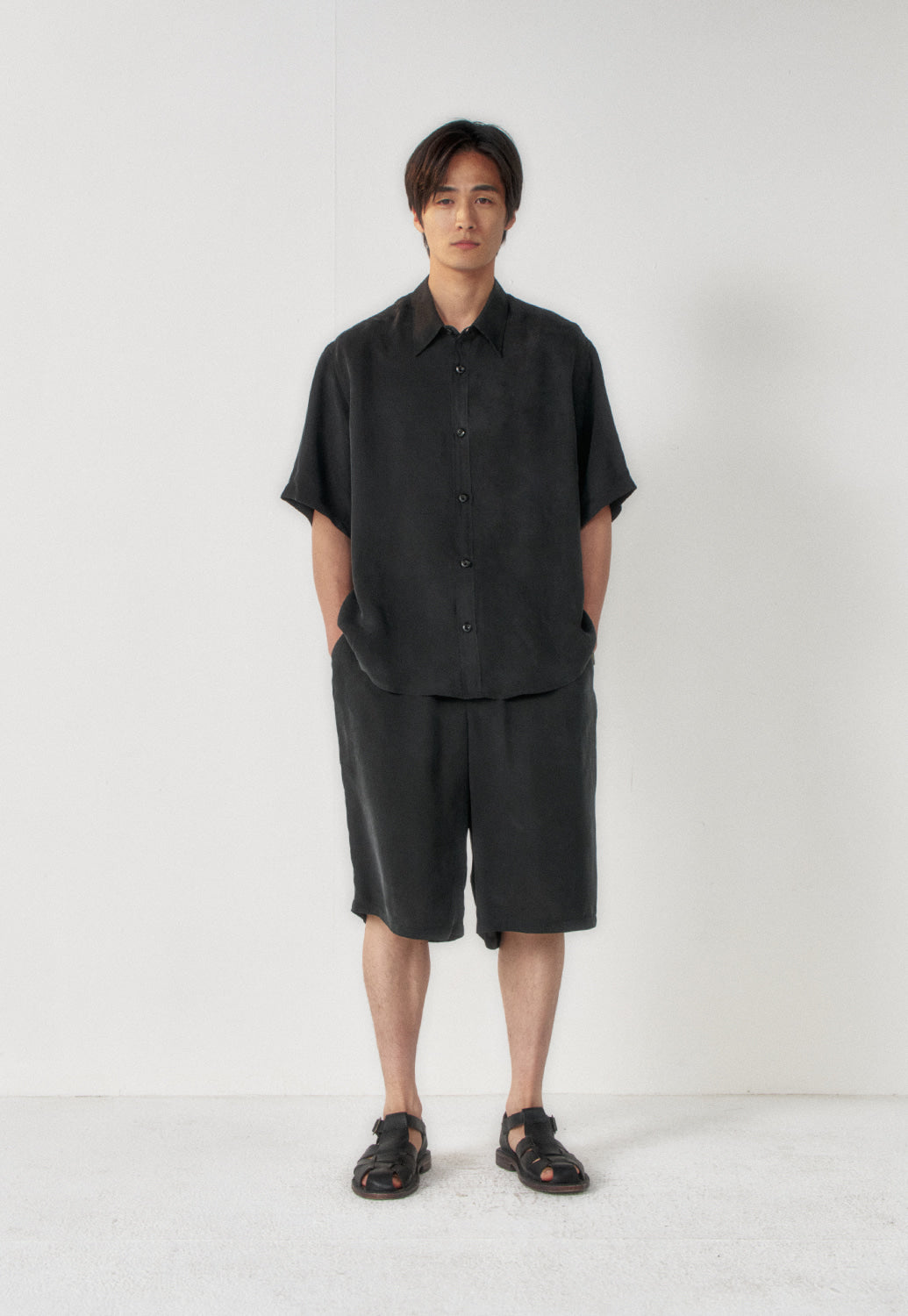 Art if acts - Cupro Camp Shirt (Black) product image 2 | TRAB K-Fashion Australia