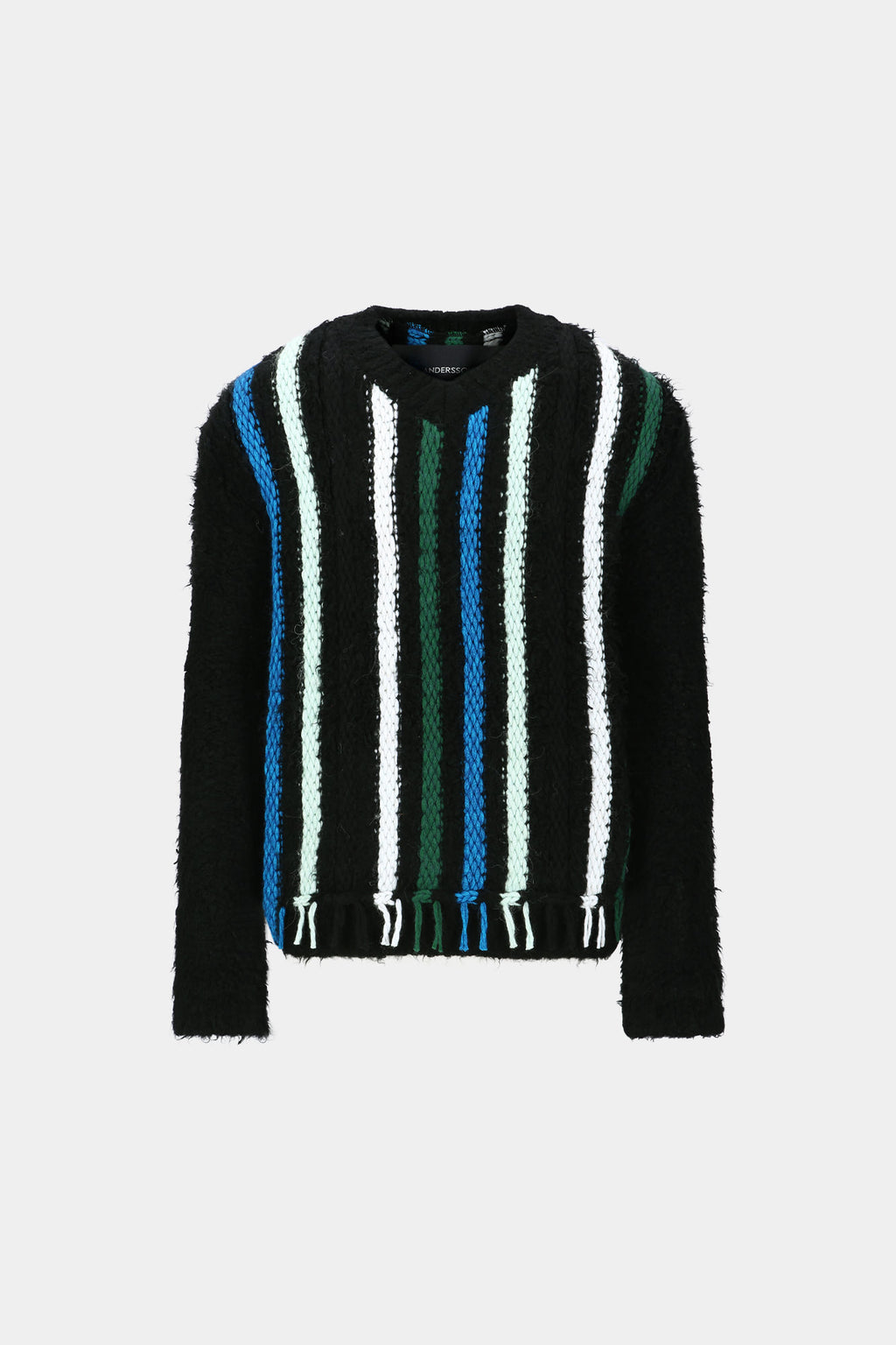 Andersson Bell - Unisex V-Neck Reverse Stripe Sweater (Black) product image 6 | TRAB K-Fashion Australia