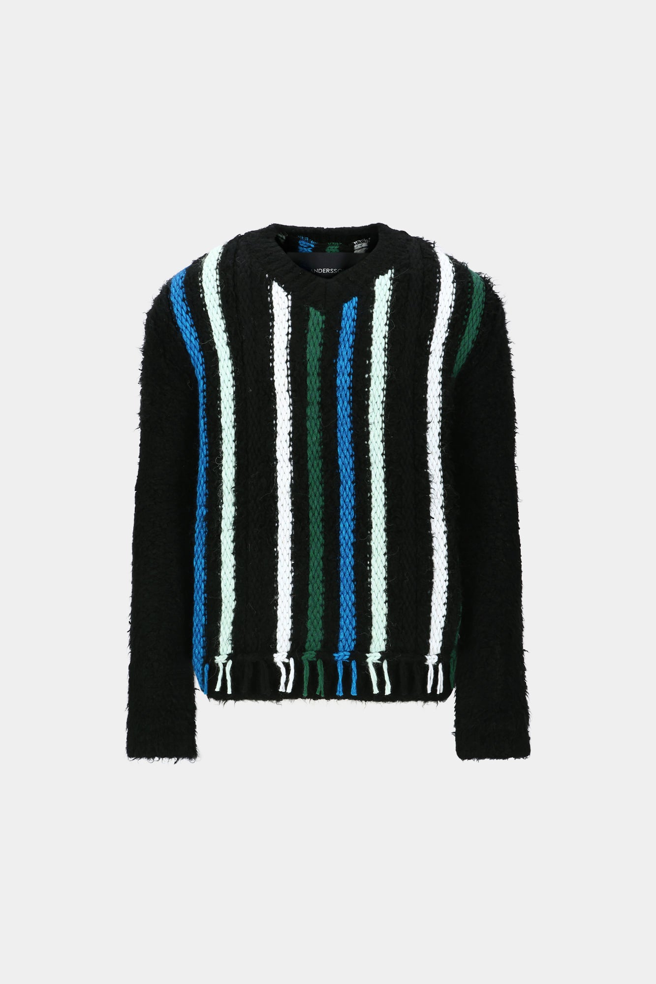 Andersson Bell - Unisex V-Neck Reverse Stripe Sweater (Black) product image 6 | TRAB K-Fashion Australia