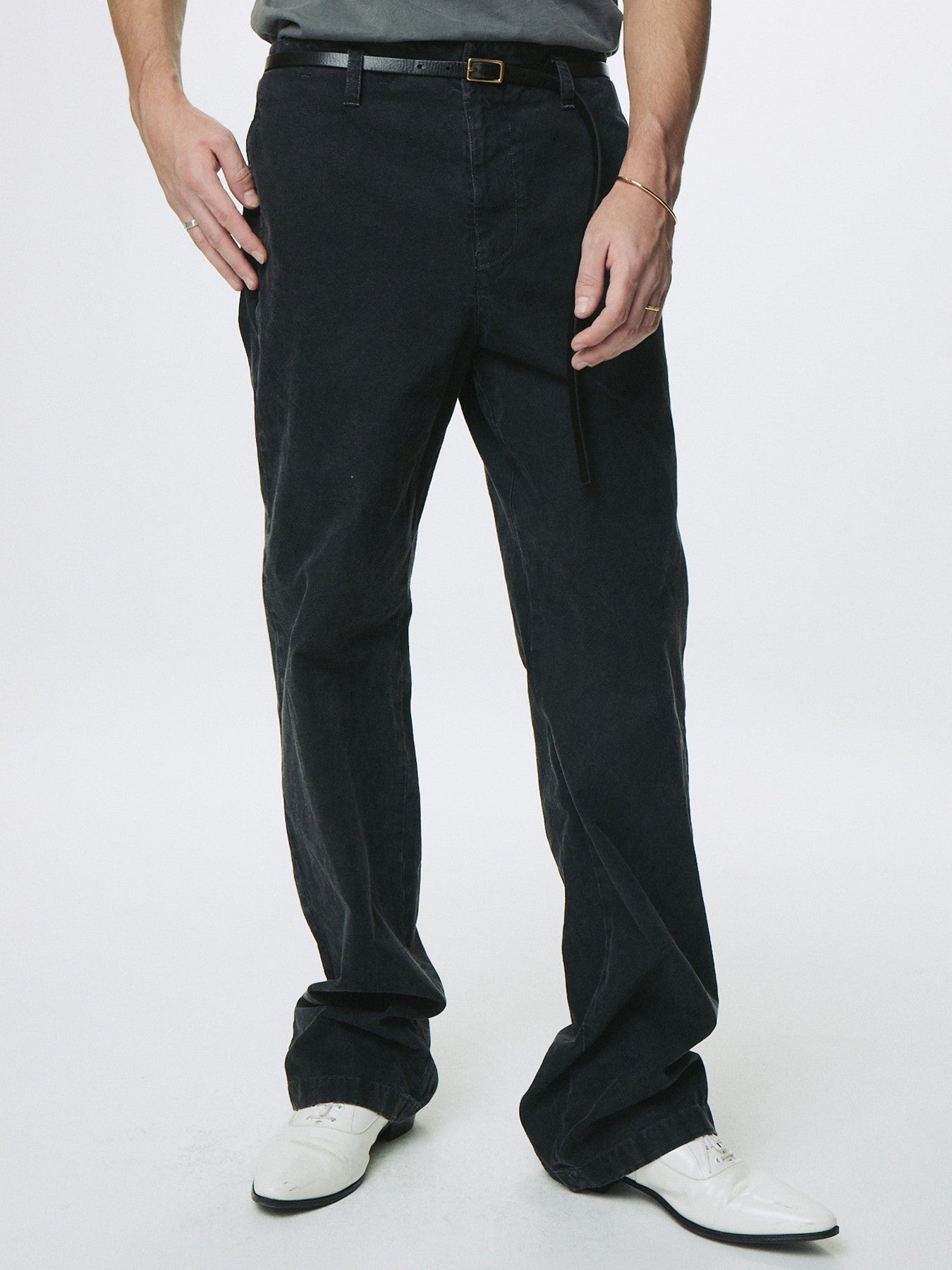 Tonywack - Garment Dyed Cotton Straight Pants (Faded Black) product image 6 | TRAB K-Fashion Australia