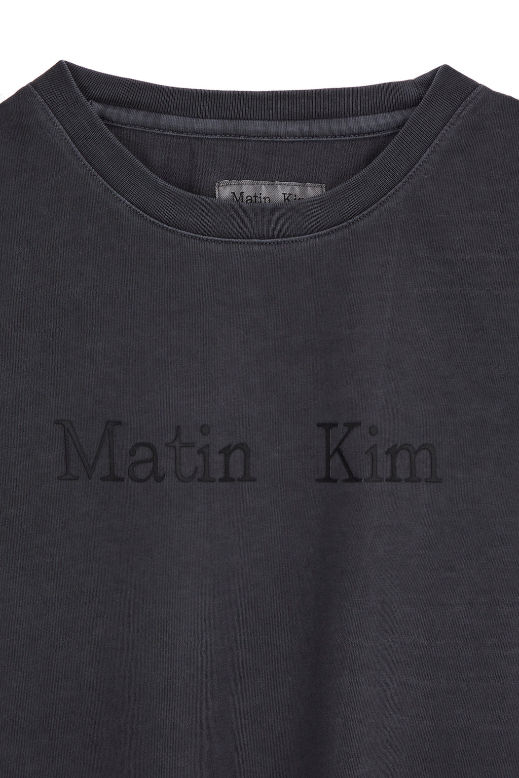 Matin Kim - Pigment Logo Crop Top (Dark Grey) product image 3 | TRAB K-Fashion Australia