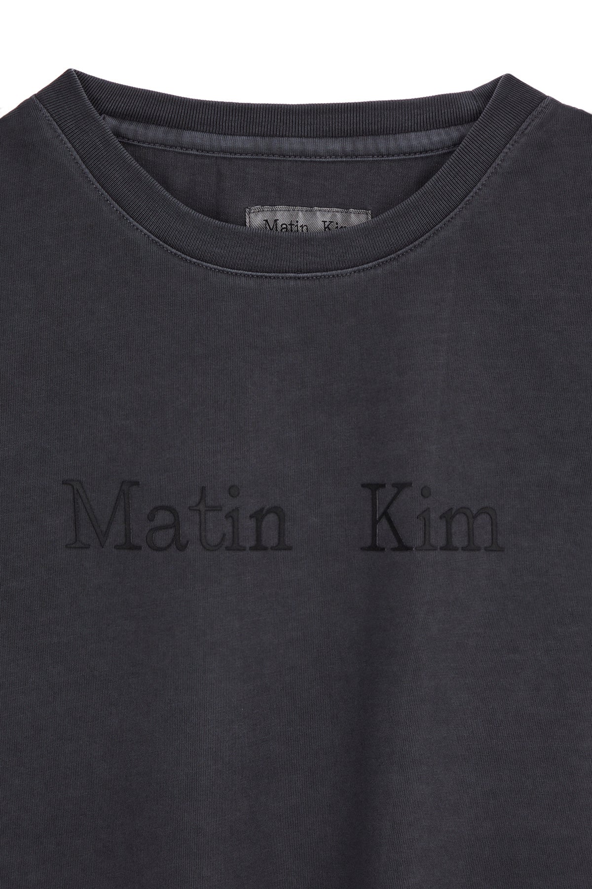Matin Kim - Pigment Logo Crop Top (Dark Grey) product image 3 | TRAB K-Fashion Australia