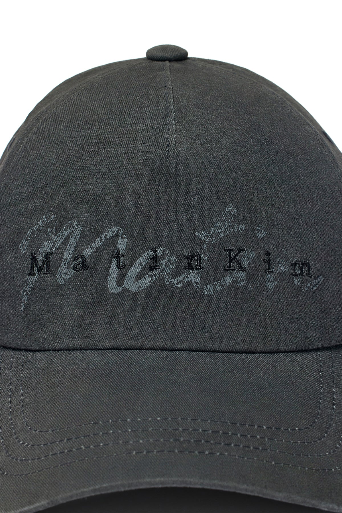 Matin Kim - Cotton Washed Crack Logo Ball Cap (Charcoal) product image 4 | TRAB K-Fashion Australia