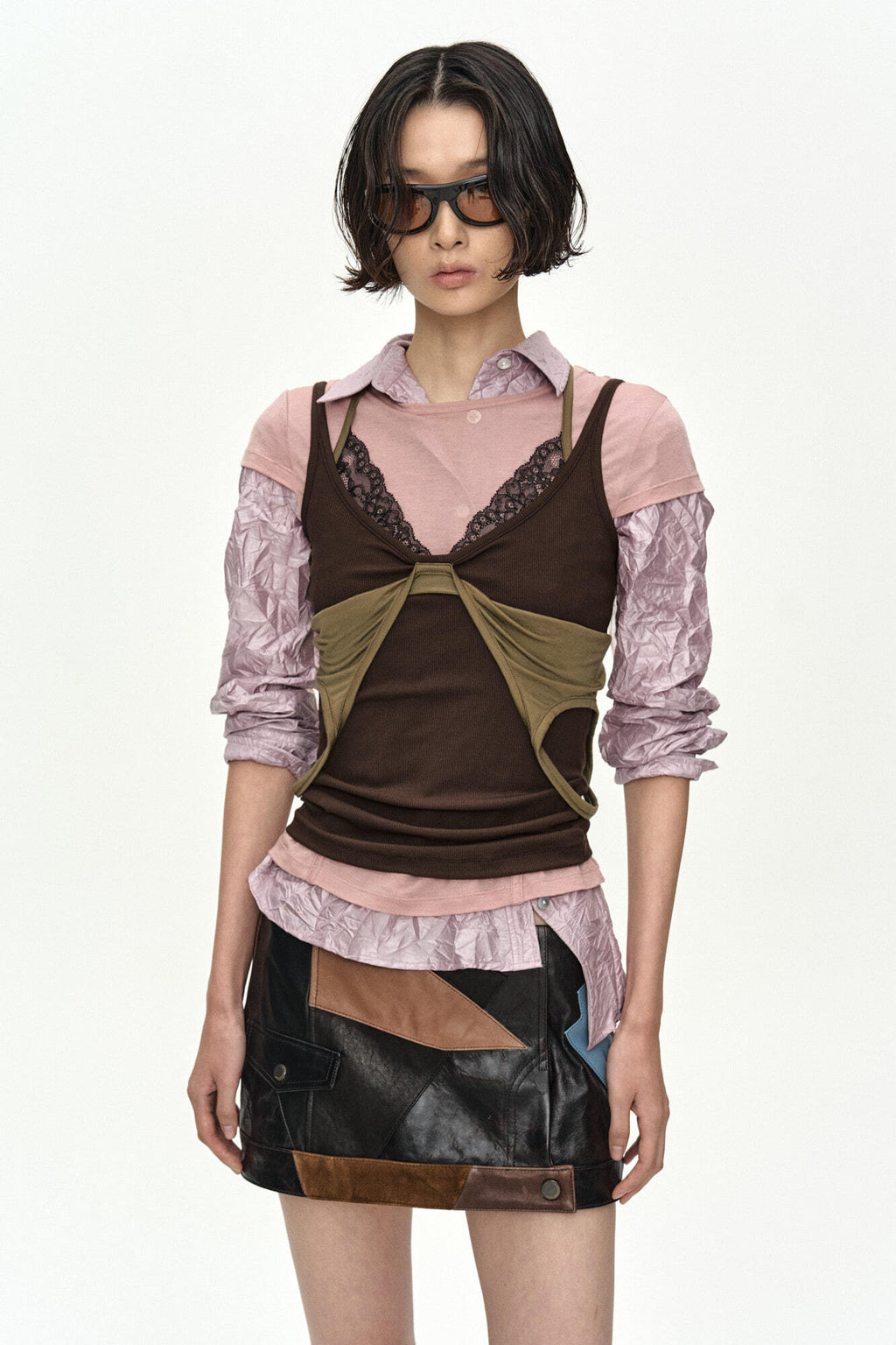 Andersson Bell - Crinkled Twist-Tuck Shirt (Pink) product image 3 | TRAB K-Fashion Australia