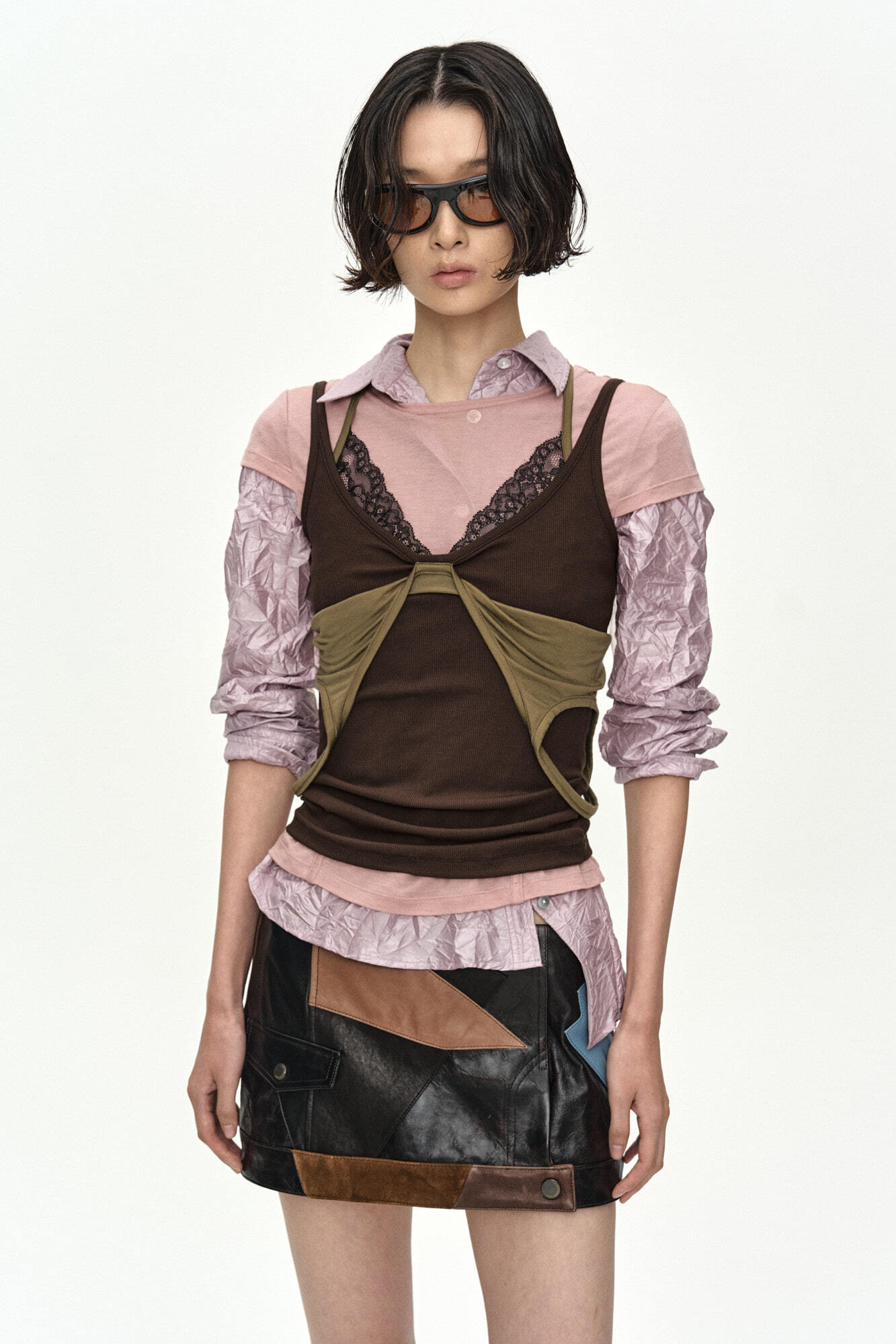 Andersson Bell - Crinkled Twist-Tuck Shirt (Pink) product image 3 | TRAB K-Fashion Australia