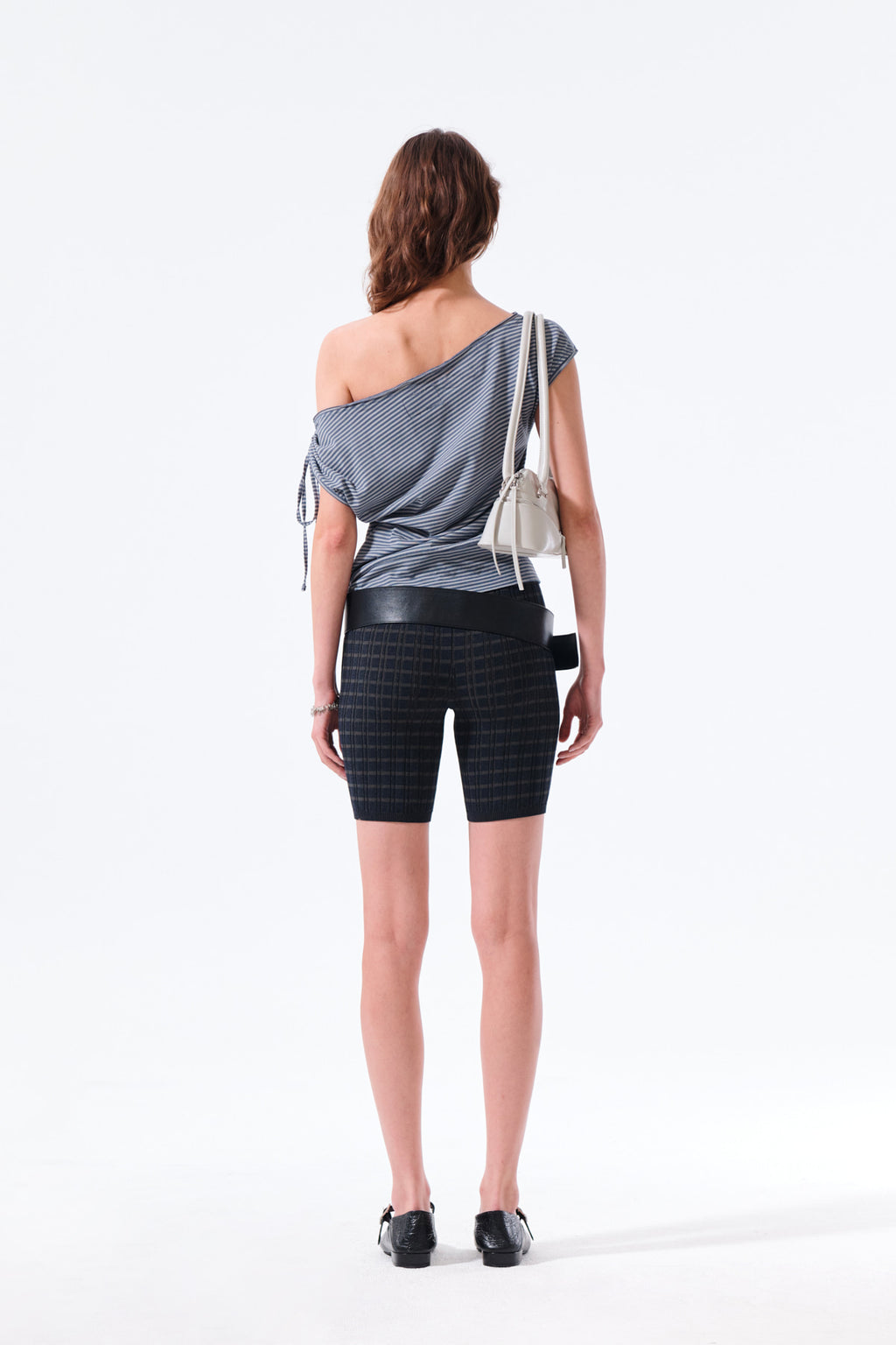 Matin Kim - Draped Asymmetric Sleeveless Top (Smoke Blue) product image 7 | TRAB K-Fashion Australia