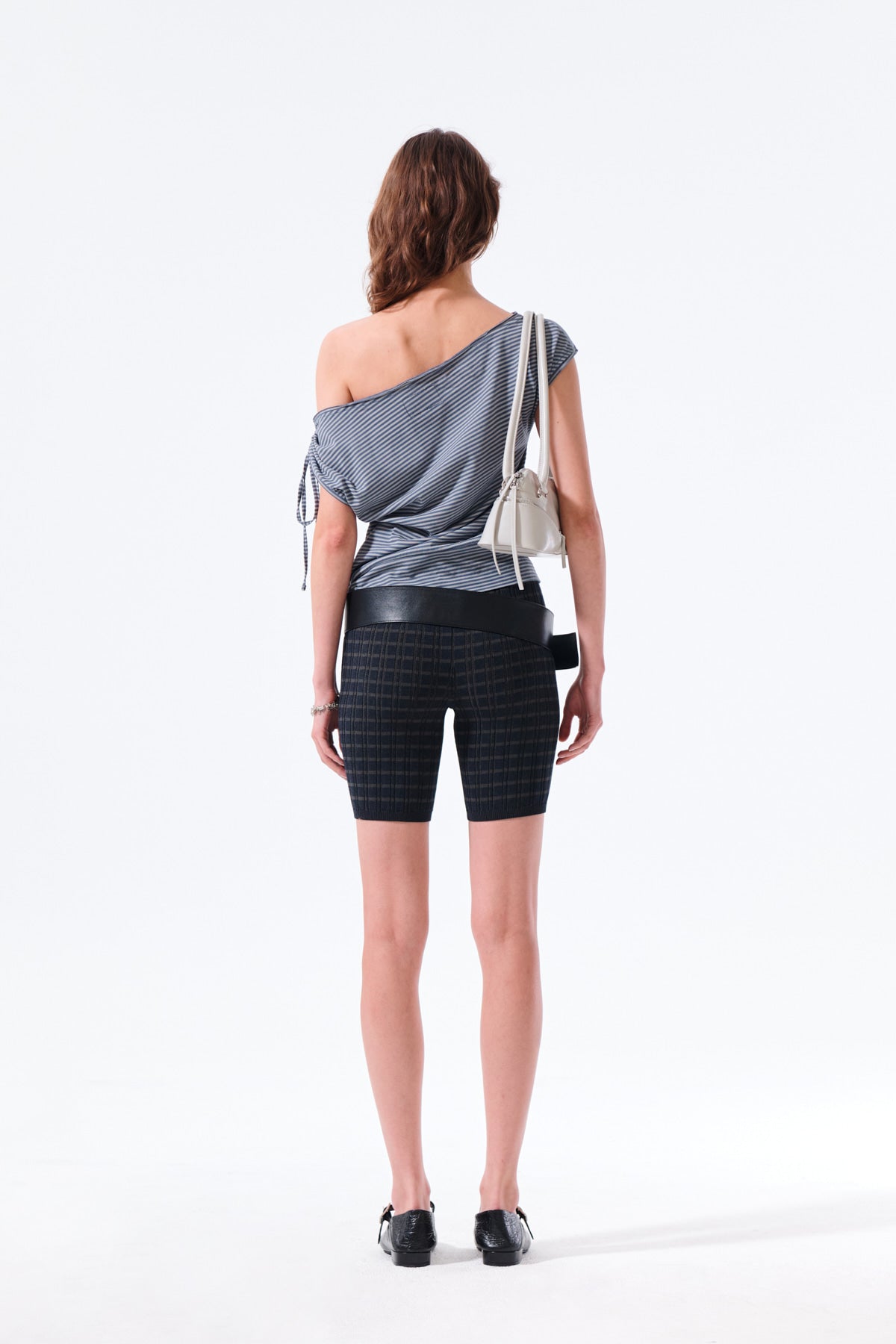Matin Kim - Draped Asymmetric Sleeveless Top (Smoke Blue) product image 7 | TRAB K-Fashion Australia