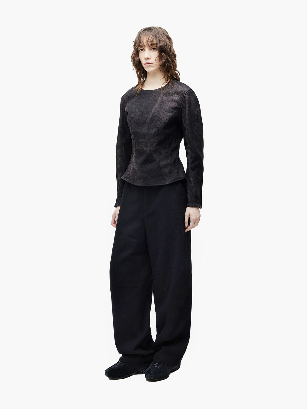Jiyong Kim - Sun-Bleached Darted Blouse (Black) product image 1 | TRAB K-Fashion Australia