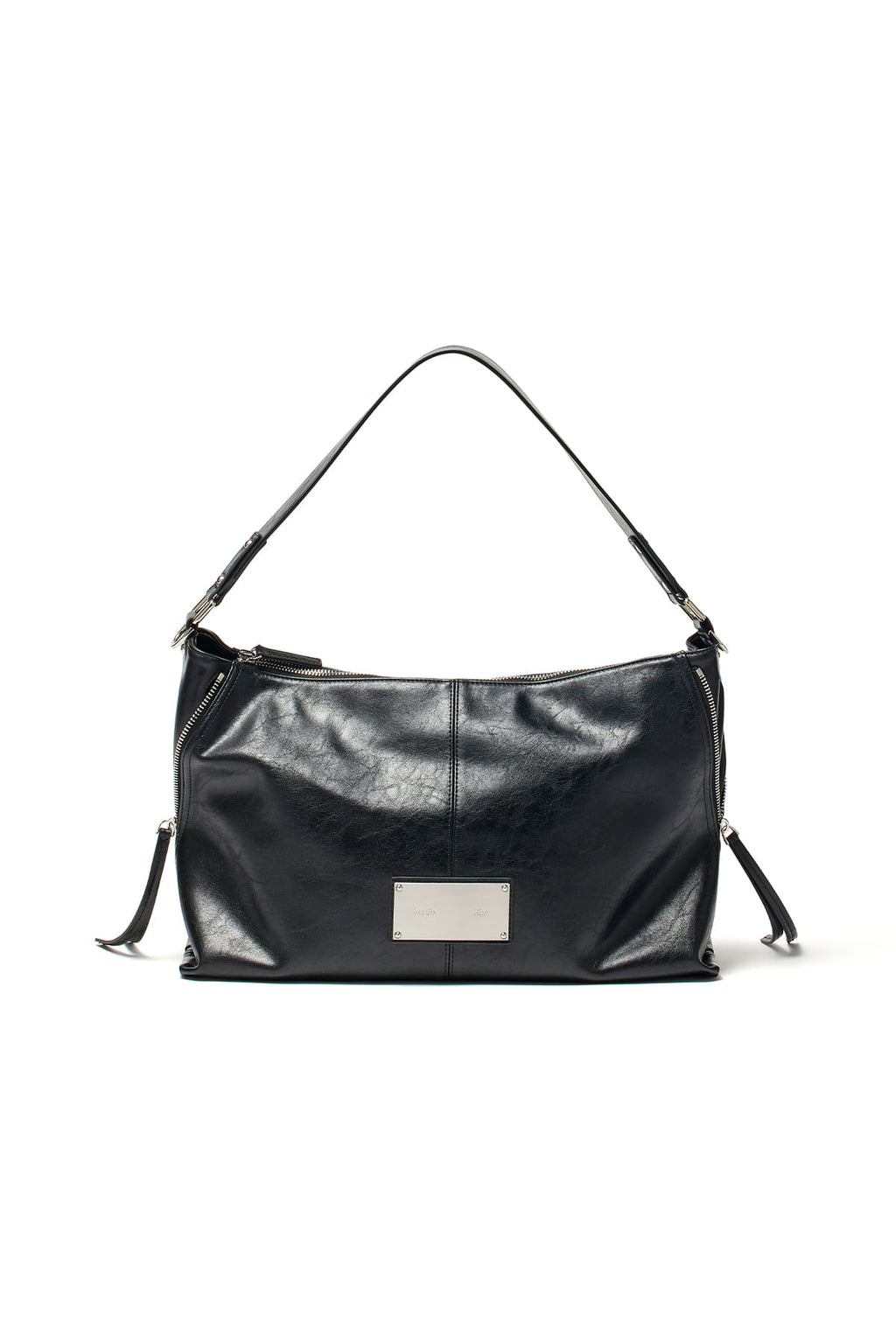 Matin Kim - Side Zipper Shoulder Bag (Black) product image 1 | TRAB K-Fashion Australia
