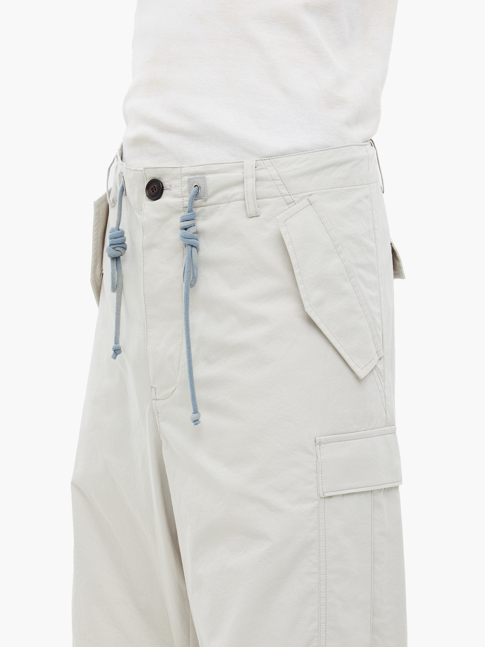 Jiyong Kim - Sun-Bleached Multi Pocket Pants (Light Grey) product image 6 | TRAB K-Fashion Australia