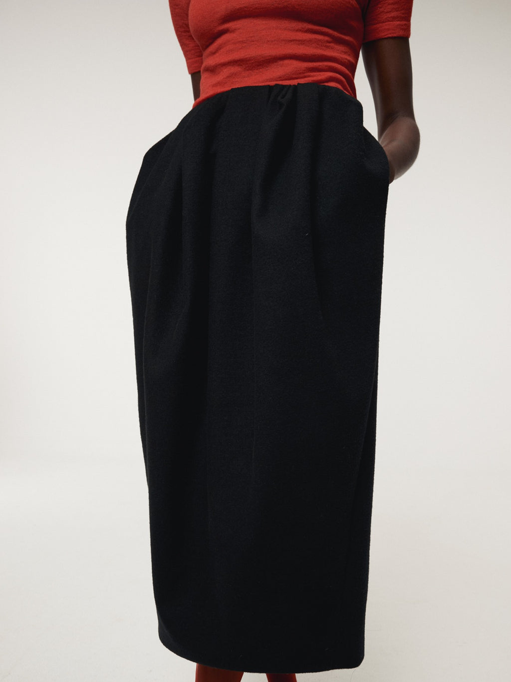 Recto - Waist Volume Tulip Skirt (Black) product image 1 | TRAB K-Fashion Australia