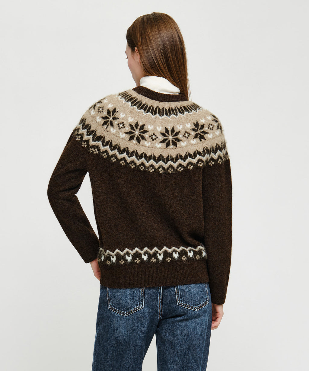 Marithe & Francois Girbaud - Small Classic Logo Nordic Knit Pullover (Brown) product image 4 | TRAB K-Fashion Australia