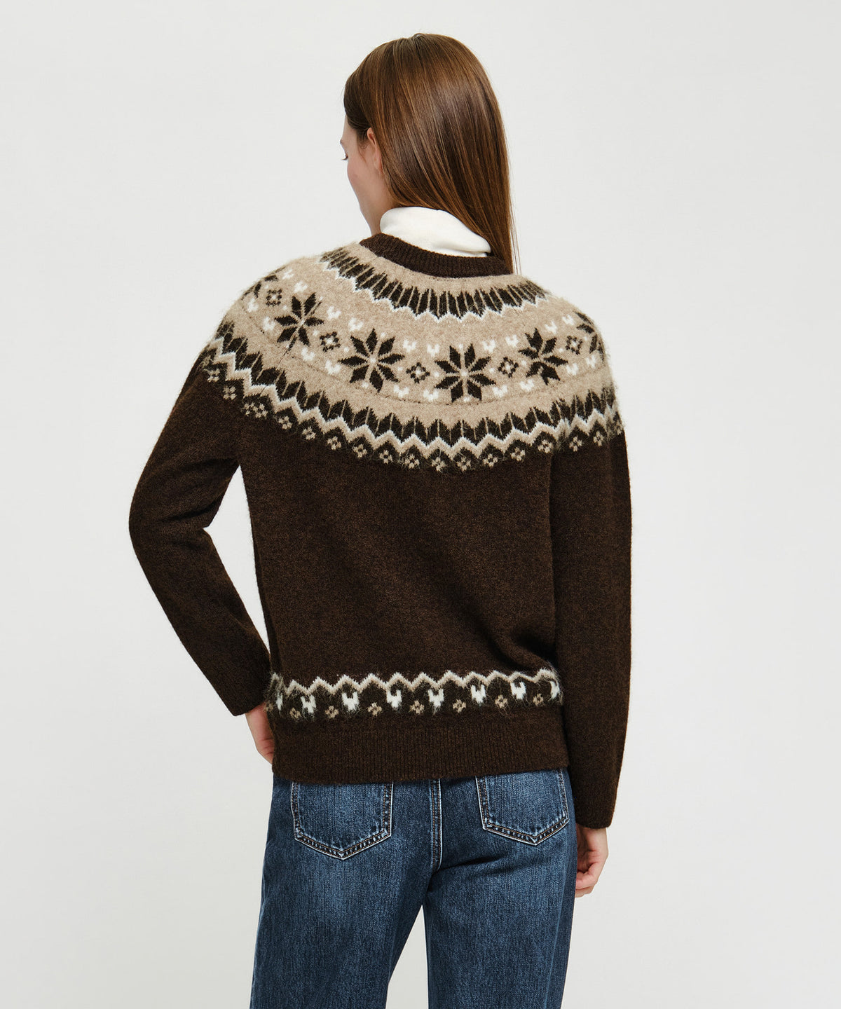 Marithe & Francois Girbaud - Small Classic Logo Nordic Knit Pullover (Brown) product image 4 | TRAB K-Fashion Australia