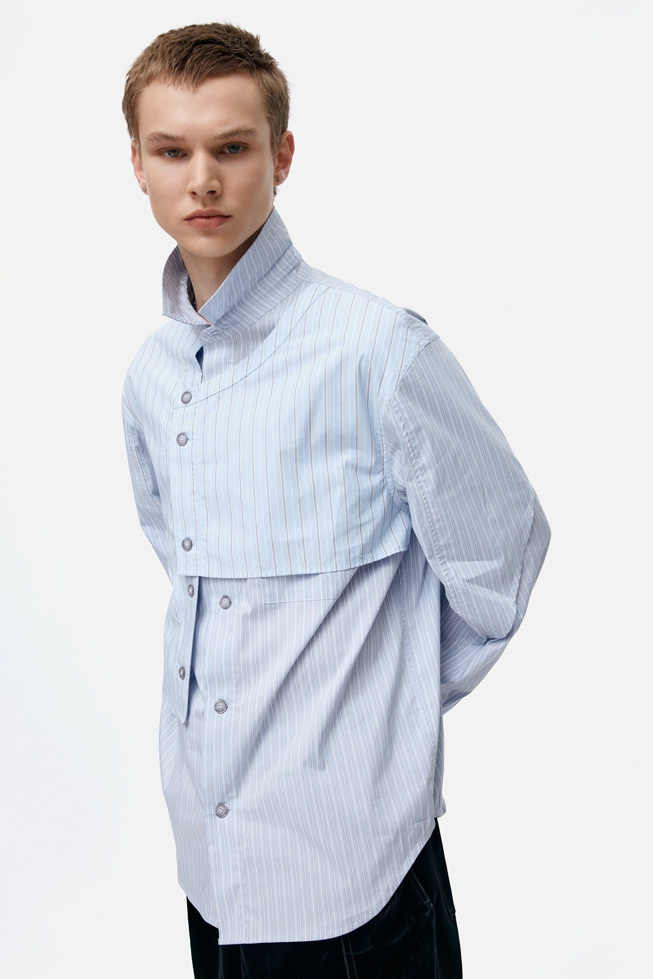 Andersson Bell - Stripe Layered Shirts (Blue) product image 1 | TRAB K-Fashion Australia