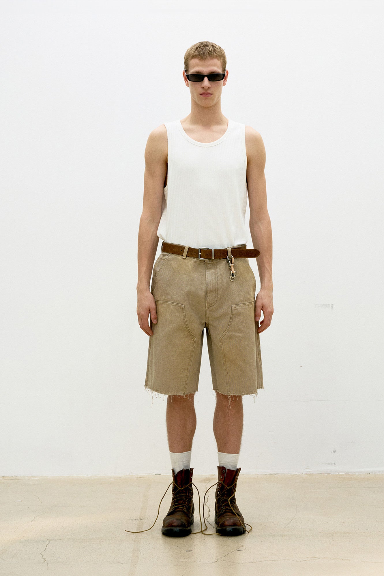 Coor - Over Dyed Bermuda Double Knee Pants (Washed Beige) product image 2 | TRAB K-Fashion Australia