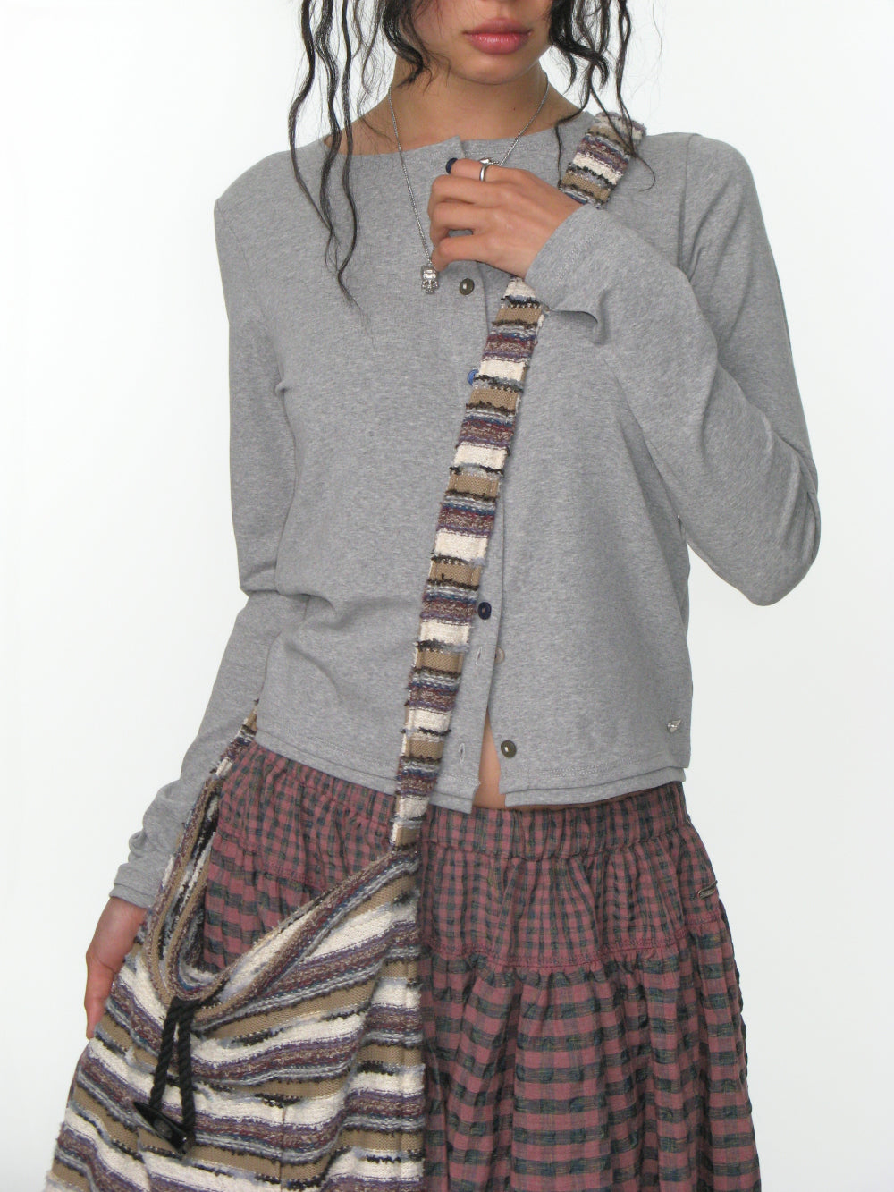 Coyseio - Raw Edge Cardigan (Melange Grey) product image 9 | TRAB K-Fashion Australia