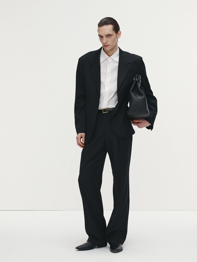 Tonywack - Double-Pleats Relaxed Trousers (Black) product image 1 | TRAB K-Fashion Australia