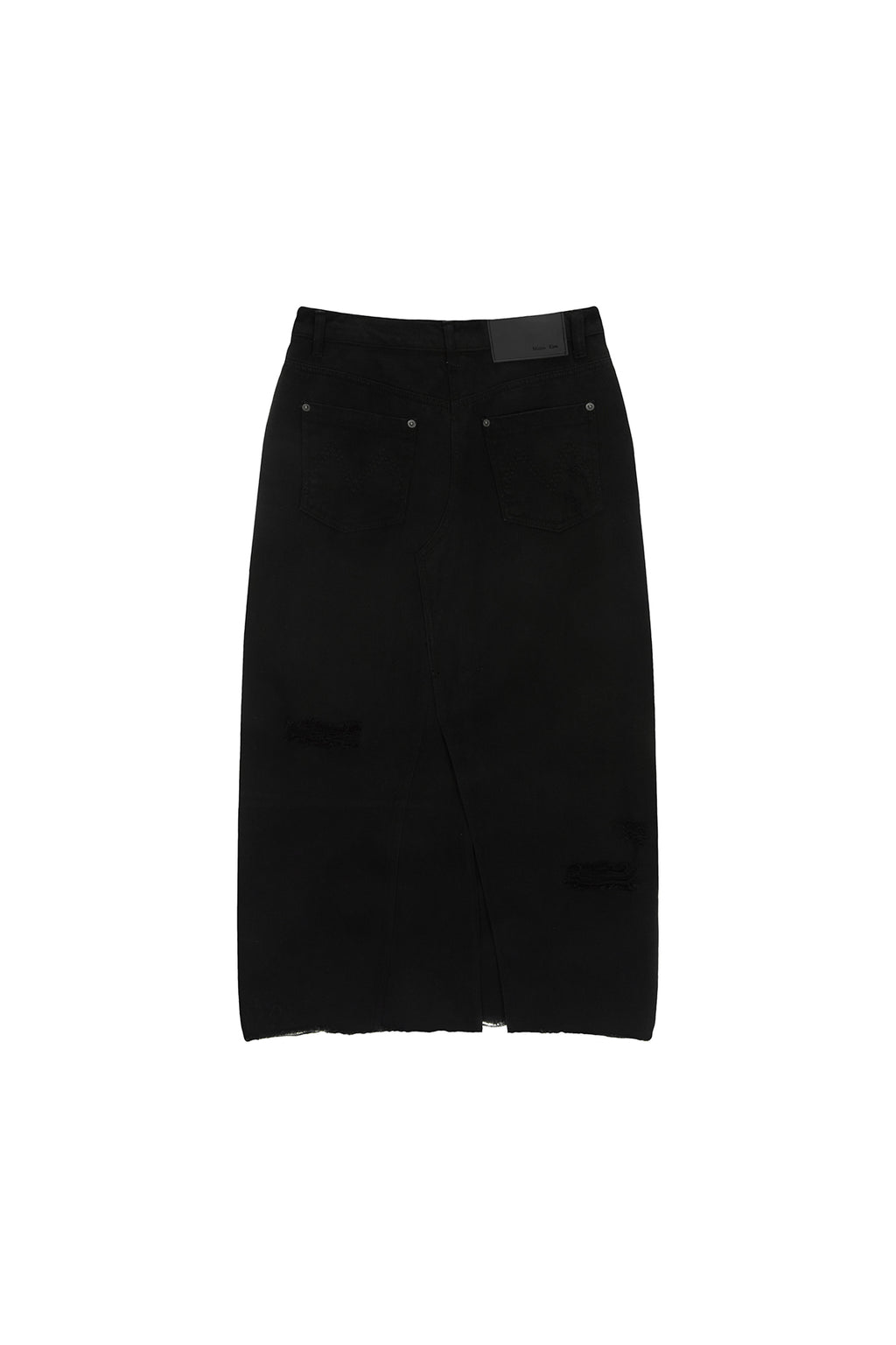 Matin Kim - Unbalance Damage Denim Skirt (Black) product image 2 | TRAB K-Fashion Australia