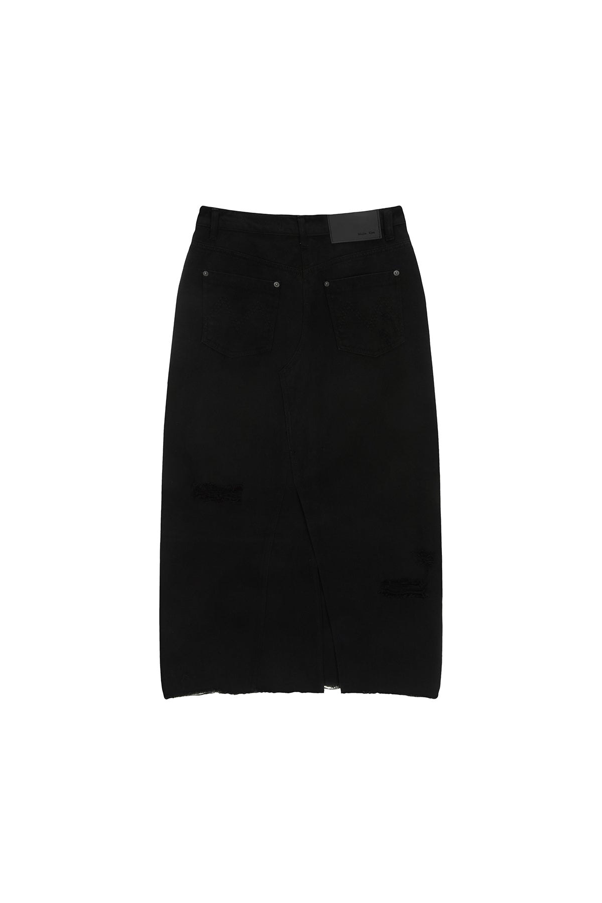 Matin Kim - Unbalance Damage Denim Skirt (Black) product image 2 | TRAB K-Fashion Australia