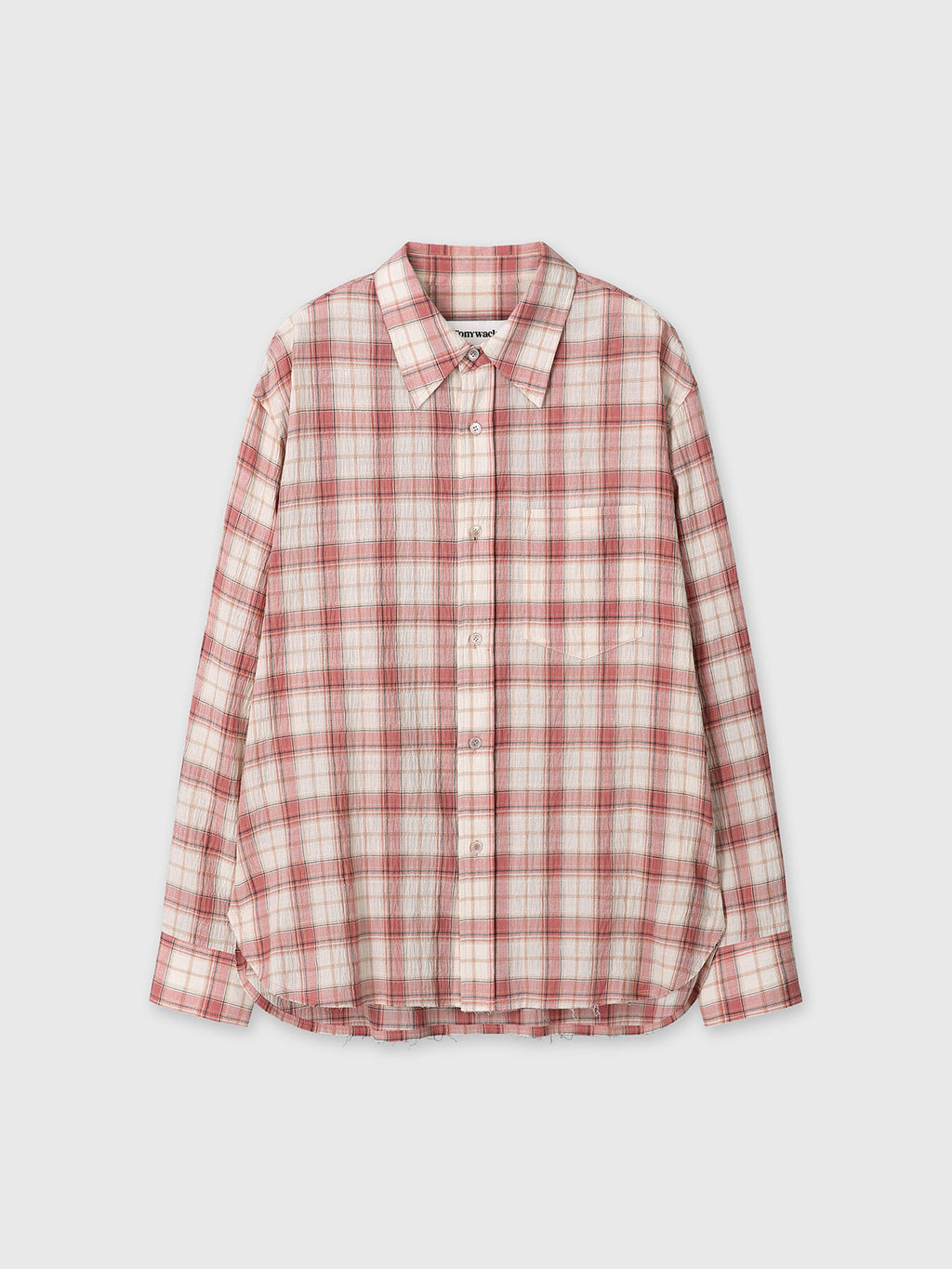 Tonywack - Raw-Cut Cotton Check Shirt (Pink Check) product image 7 | TRAB K-Fashion Australia