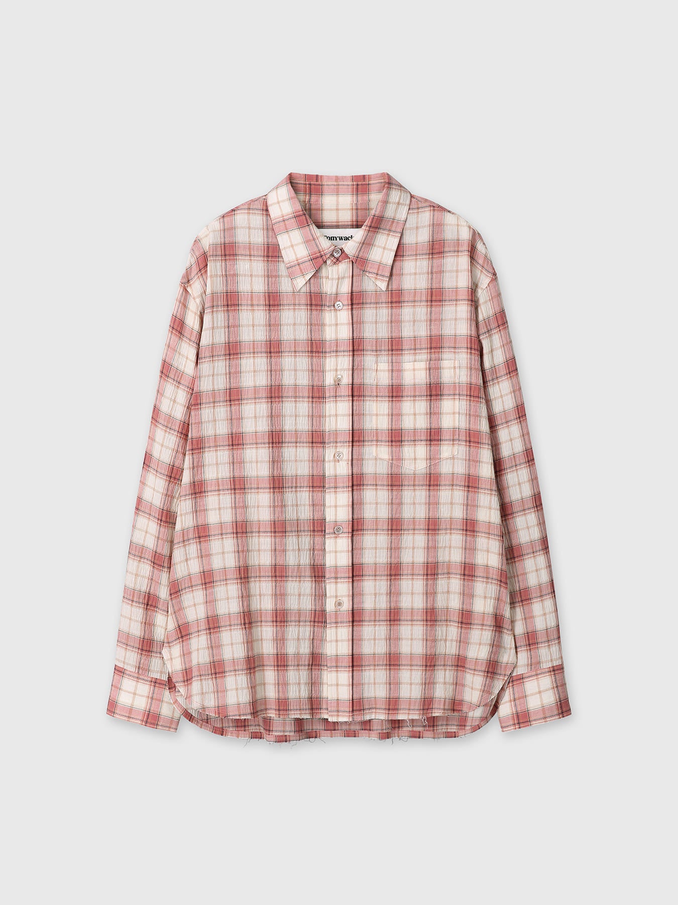 Tonywack - Raw-Cut Cotton Check Shirt (Pink Check) product image 7 | TRAB K-Fashion Australia