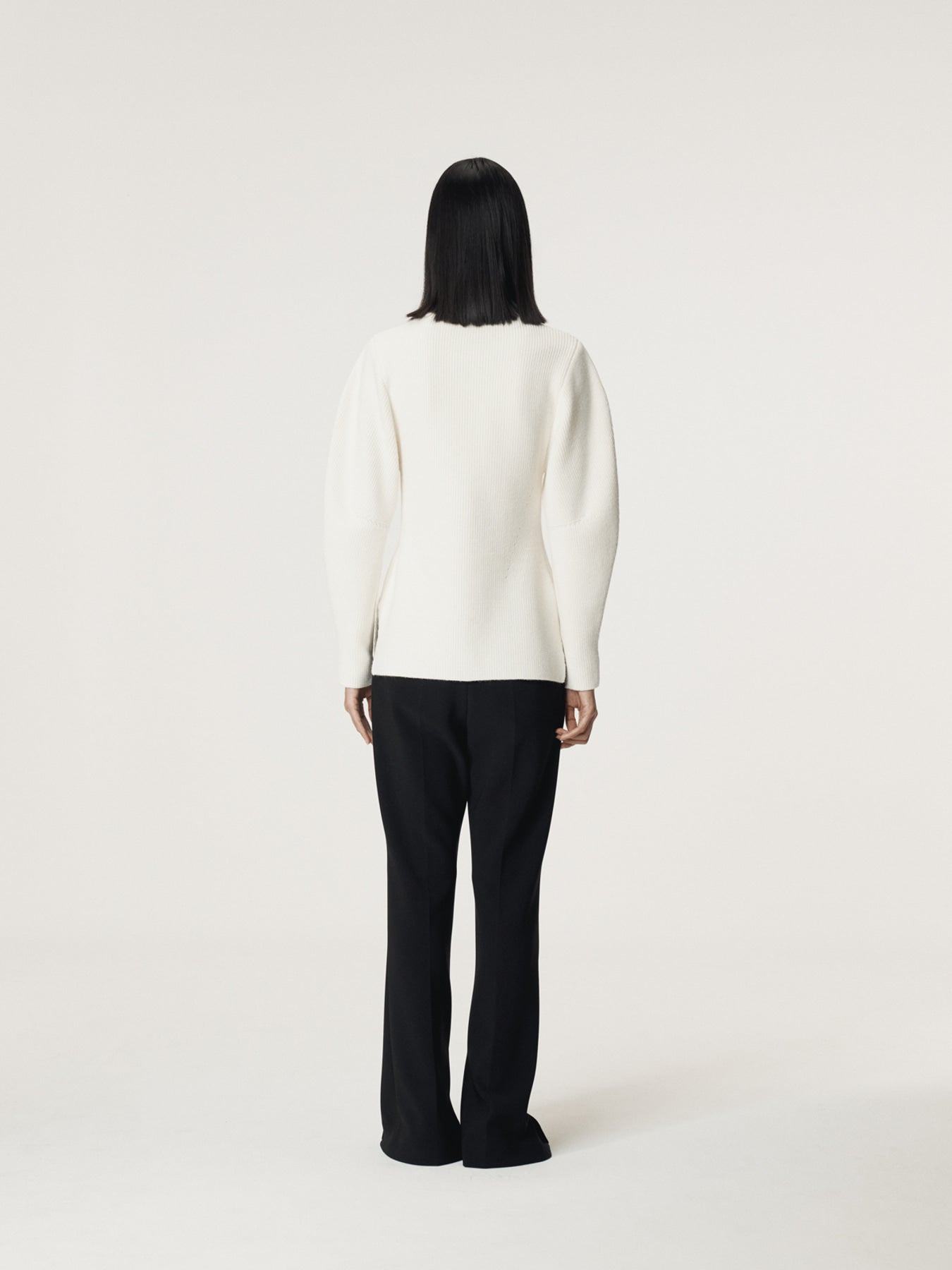 Recto - Volume Sleeve Structured Knit Top (Ivory) product image 4 | TRAB K-Fashion Australia
