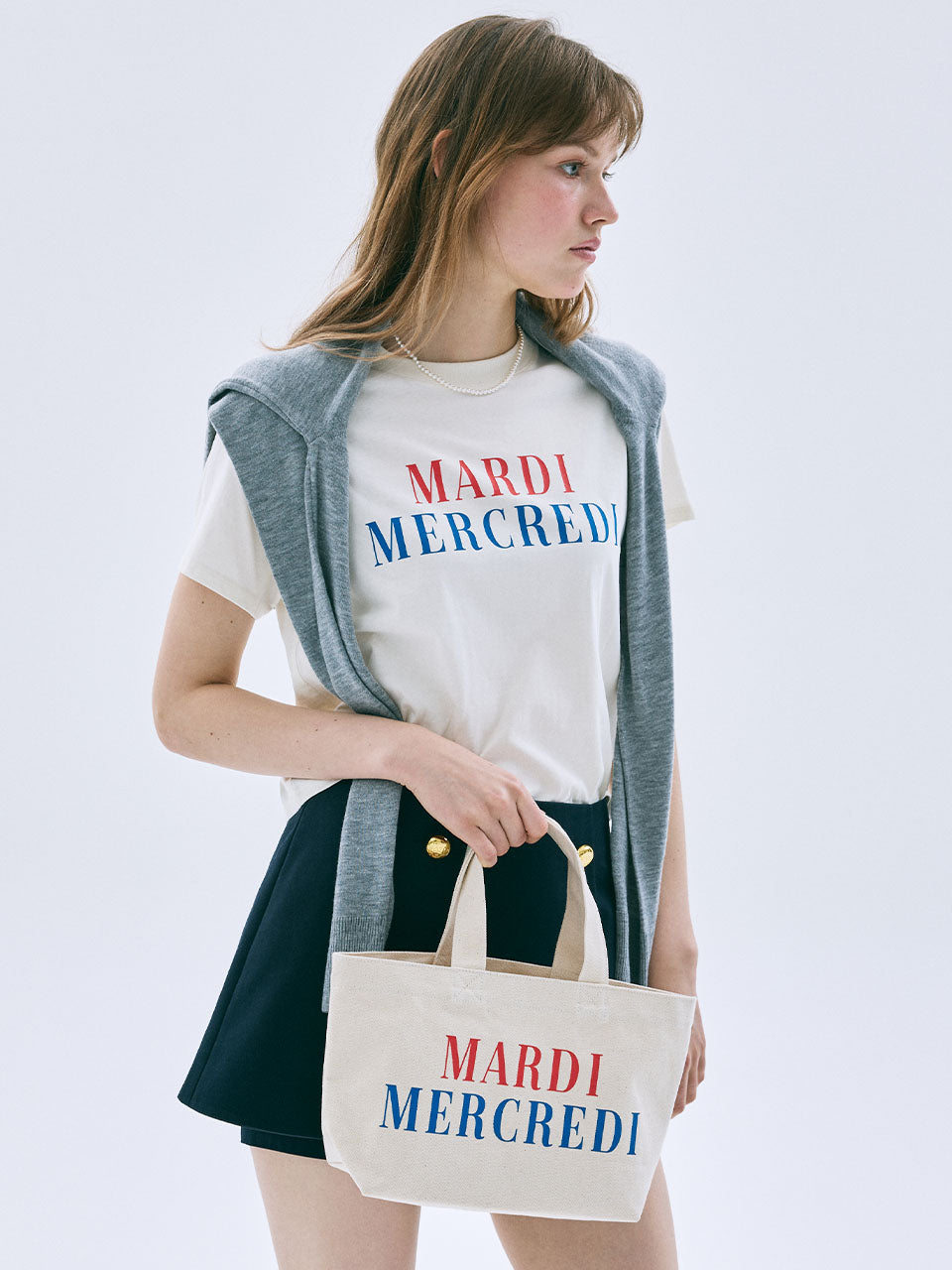 Mardi Mercredi - Canvas Tote Bag La Typo Francaise (Cream) product image 1 | TRAB K-Fashion Australia