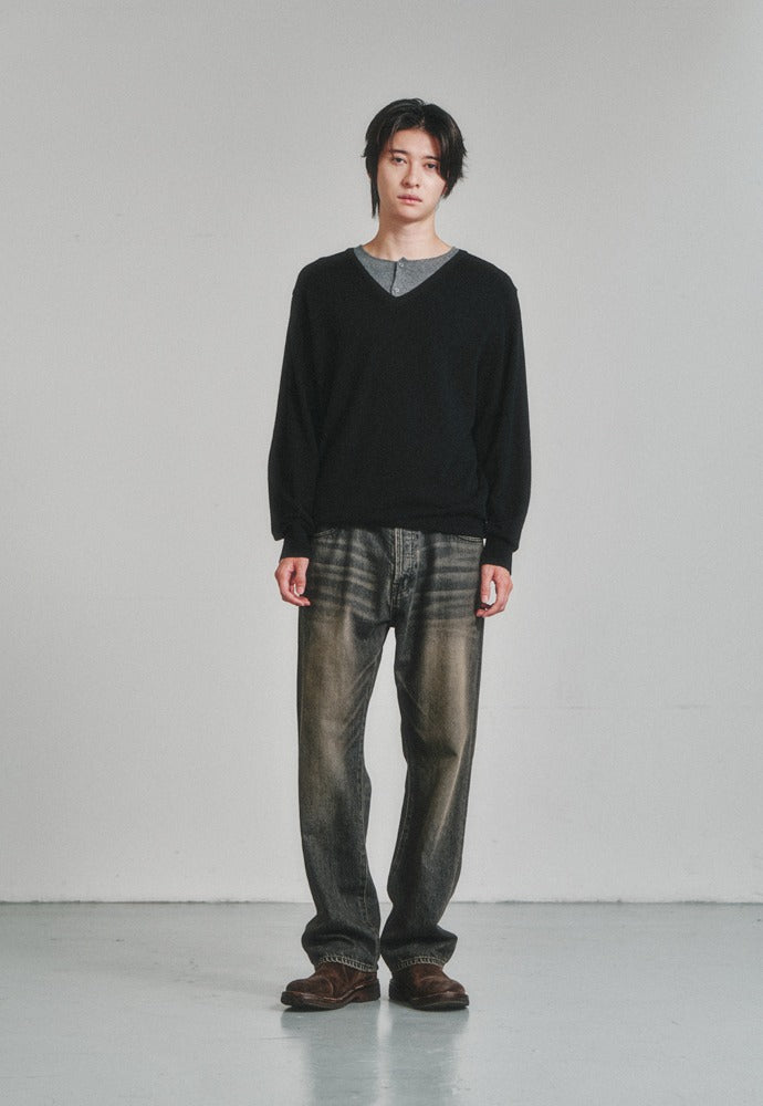 Art if acts - Union Henley (Black/Grey) product image 1 | TRAB K-Fashion Australia