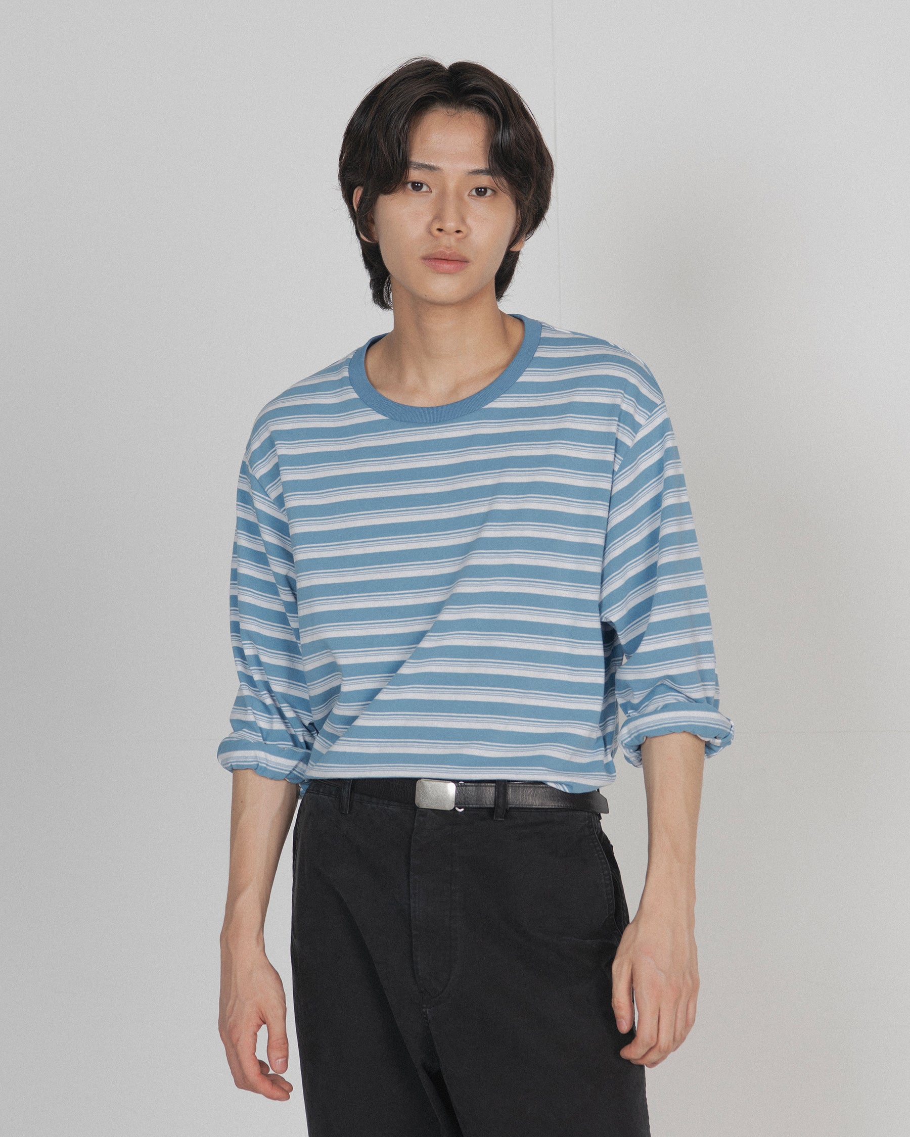 Brownyard - Waist Cut Long Sleeve (Blue Stripe) product image 2 | TRAB K-Fashion Australia