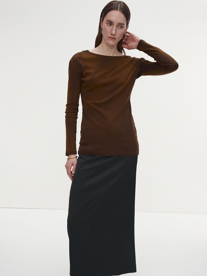 Tonywack - Faded-Effect Cotton Fitted T-Shirt (Brown) product image 2 | TRAB K-Fashion Australia