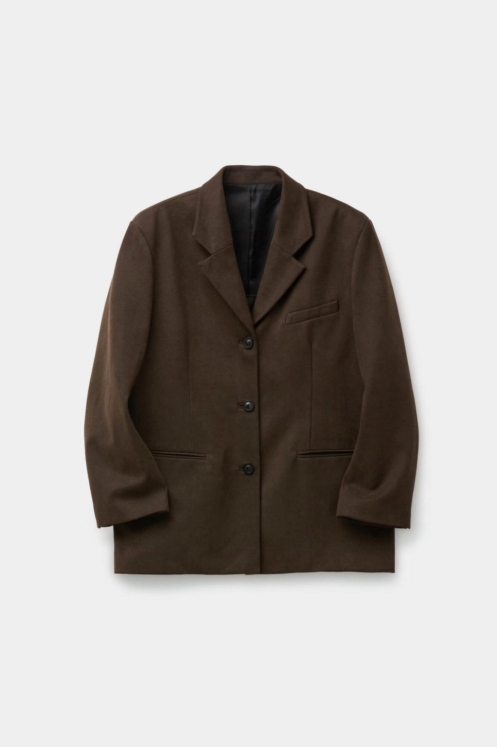 Coor - Fake Suede 3-Button Blazer (Dark Brown) product image 1 | TRAB K-Fashion Australia