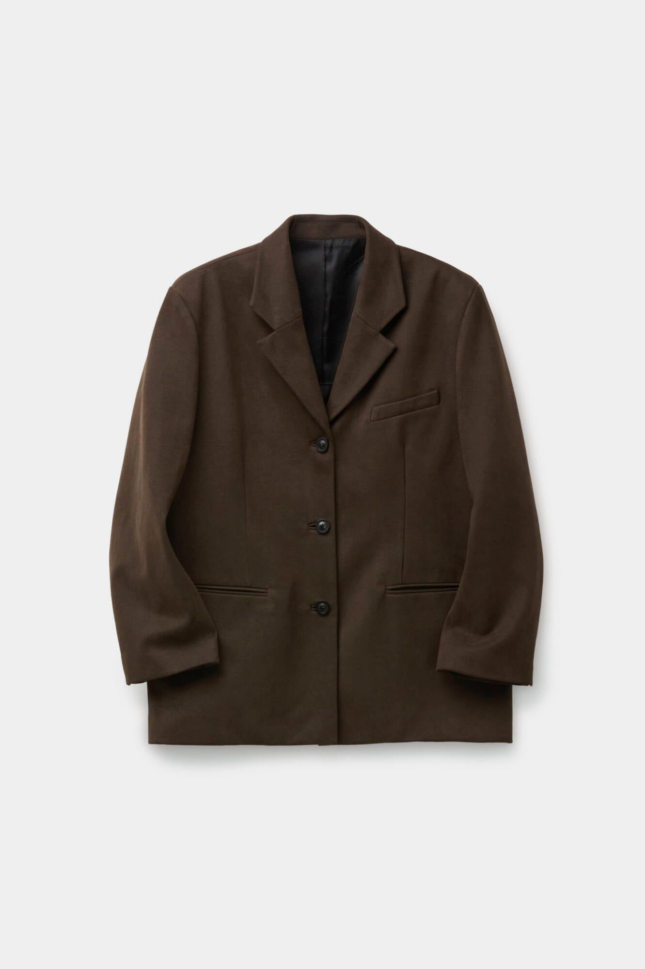 Coor - Fake Suede 3-Button Blazer (Dark Brown) product image 1 | TRAB K-Fashion Australia