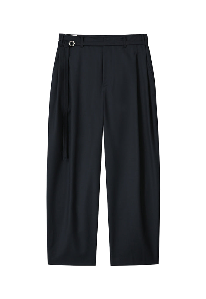 Art if acts - Belted Wool Side Two Tuck Pants (Navy) product image 6 | TRAB K-Fashion Australia